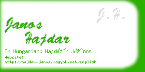 janos hajdar business card